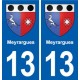 13 Istres blason ville autocollant plaque