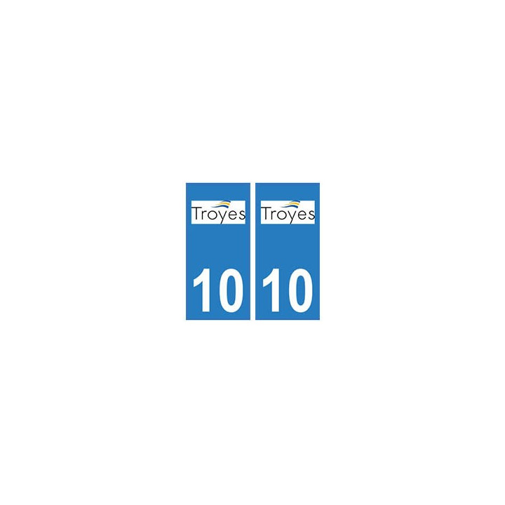 10 Troyes ville autocollant plaque