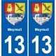 13 Istres blason ville autocollant plaque