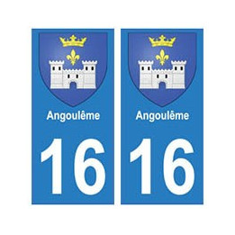 16 Angoulême ville autocollant plaque