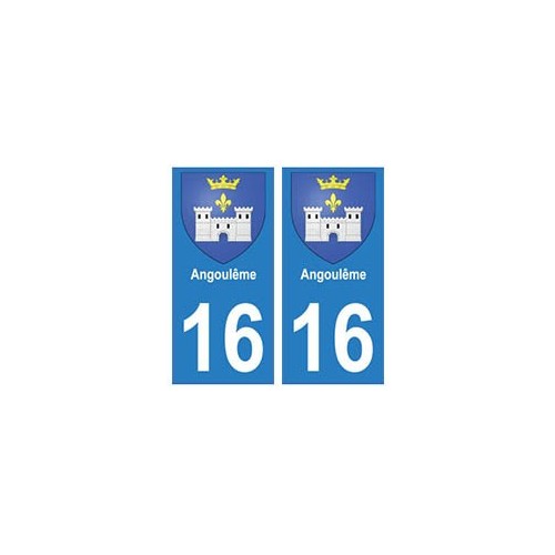 16 Angoulême ville autocollant plaque