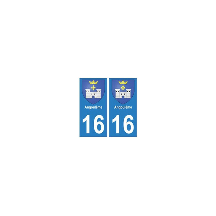 16 Angoulême ville autocollant plaque