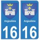 16 Angoulême ville autocollant plaque