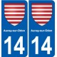 14 Cabourg blason ville autocollant plaque sticker