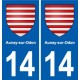 14 Cabourg blason ville autocollant plaque sticker