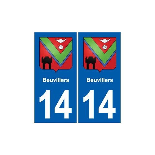 14 Cabourg blason ville autocollant plaque sticker