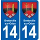 14 Cabourg blason ville autocollant plaque sticker