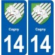 14 Cabourg blason ville autocollant plaque sticker