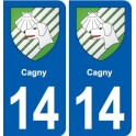 14 Cabourg blason ville autocollant plaque sticker