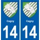 14 Cabourg blason ville autocollant plaque sticker