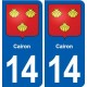 14 Cabourg blason ville autocollant plaque sticker