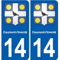 14 Caumont-l-éventé blason ville autocollant plaque sticker
