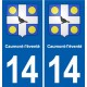 14 Caumont-l-éventé blason ville autocollant plaque sticker