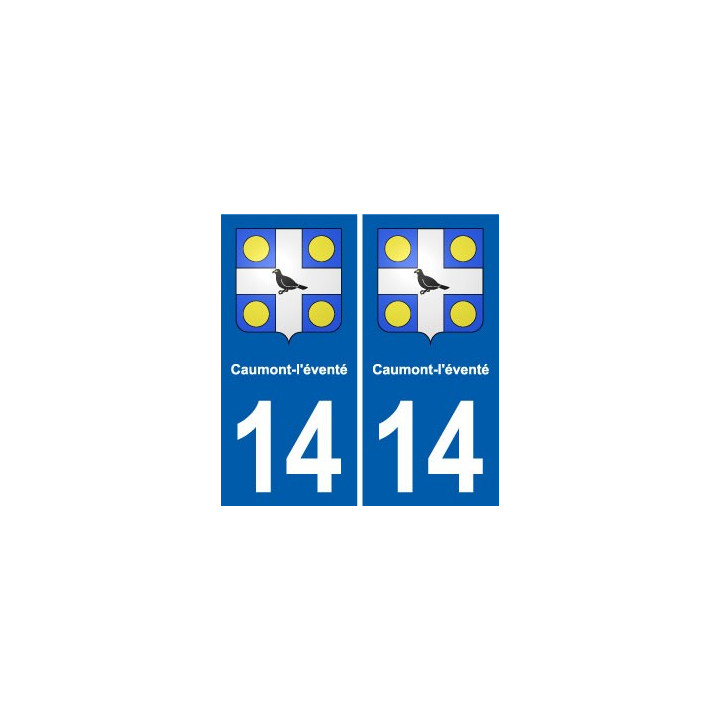 14 Caumont-l-éventé blason ville autocollant plaque sticker