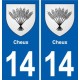 14 Cabourg blason ville autocollant plaque sticker