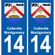 14 Cabourg blason ville autocollant plaque sticker