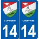 14 Cabourg blason ville autocollant plaque sticker