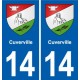 14 Cabourg blason ville autocollant plaque sticker