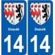 14 Cabourg blason ville autocollant plaque sticker