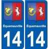 14 Cabourg blason ville autocollant plaque sticker