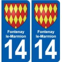 14 Cabourg blason ville autocollant plaque sticker