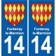 14 Cabourg blason ville autocollant plaque sticker