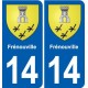 14 Cabourg blason ville autocollant plaque sticker