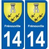 14 Cabourg blason ville autocollant plaque sticker