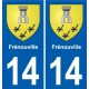 14 Cabourg blason ville autocollant plaque sticker