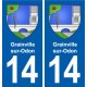 14 Cabourg blason ville autocollant plaque sticker