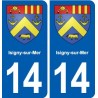 14 Cabourg blason ville autocollant plaque sticker