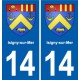 14 Cabourg blason ville autocollant plaque sticker