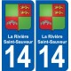 14 Cabourg blason ville autocollant plaque sticker