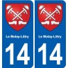 14 Cabourg blason ville autocollant plaque sticker