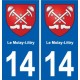 14 Cabourg blason ville autocollant plaque sticker