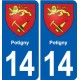 14 Cabourg blason ville autocollant plaque sticker