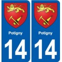 14 Cabourg blason ville autocollant plaque sticker