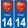 14 Cabourg blason ville autocollant plaque sticker