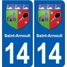 14 Cabourg blason ville autocollant plaque sticker