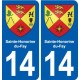 14 Cabourg blason ville autocollant plaque sticker