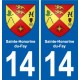 14 Sainte-Honorine-du-Fay wappen der stadt aufkleber typenschild aufkleber