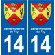 14 Sainte-Honorine-du-Fay coat of arms, city sticker, plate sticker
