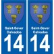 14 Cabourg blason ville autocollant plaque sticker