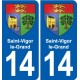 14 Cabourg blason ville autocollant plaque sticker