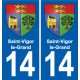 14 Cabourg blason ville autocollant plaque sticker