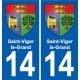 14 Cabourg blason ville autocollant plaque sticker