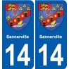 14 Cabourg blason ville autocollant plaque sticker