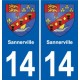 14 Cabourg blason ville autocollant plaque sticker