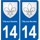 14 Cabourg blason ville autocollant plaque sticker