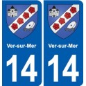 14 Cabourg blason ville autocollant plaque sticker